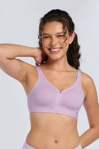 Amante Non Padded Non Wired Cotton Chic Support Bra - Orchid Bouquet — thumbnail 1